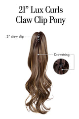21″ Lux Curls Claw Clip Pony