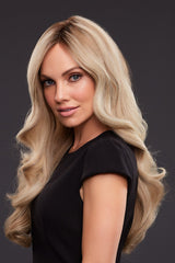 12FS8 Medium Natural Gold Blonde, Light Gold Blonde, Pale Natural Blonde Blend, Shaded with Dark Brown