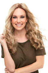 12FS8 Medium Natural Gold Blonde, Light Gold Blonde, Pale Natural Blonde Blend, Shaded with Dark Brown