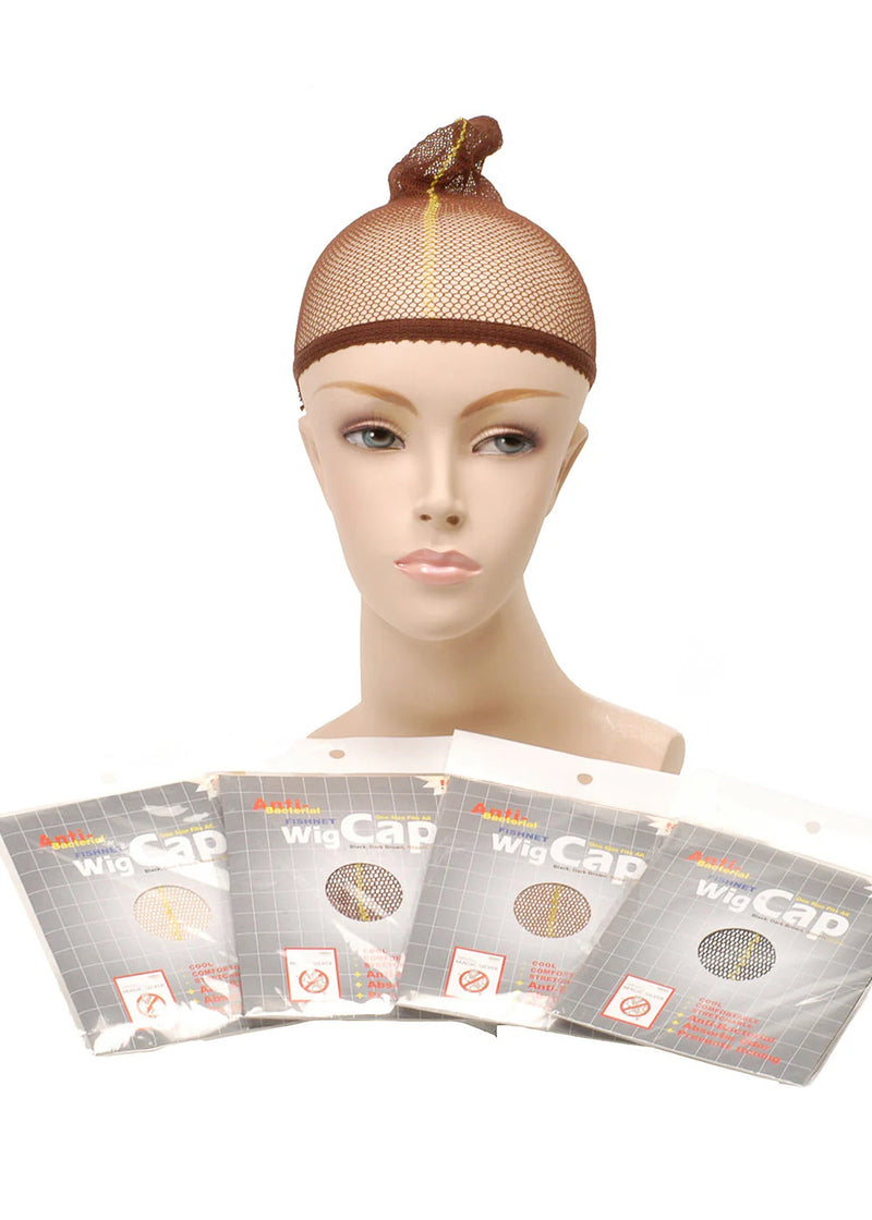 Anti-Bacterial Fishnet Wig Cap - Black