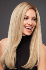 12FS8 Medium Natural Gold Blonde, Light Gold Blonde, Pale Natural Blonde Blend, Shaded with Dark Brown