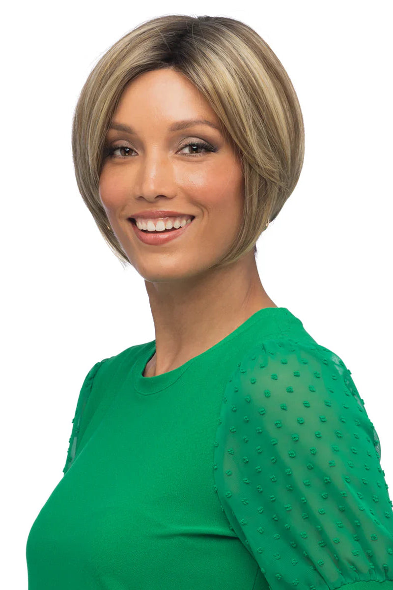 Rh12/26RT4 Light-Brown With Chunky Golden Blonde Highlights And Dark Brown Roots