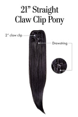 21″ Straight Claw Clip Pony