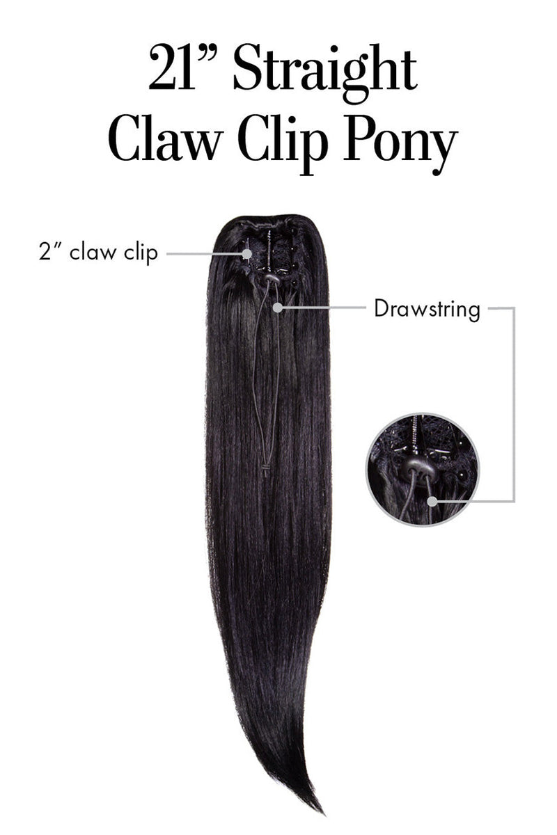 21″ Straight Claw Clip Pony