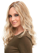 12FS8 Medium Natural Gold Blonde, Light Gold Blonde, Pale Natural Blonde Blend, Shaded with Dark Brown