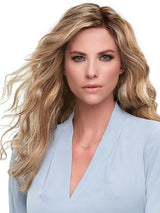 12FS8 Medium Natural Gold Blonde, Light Gold Blonde, Pale Natural Blonde Blend, Shaded with Dark Brown