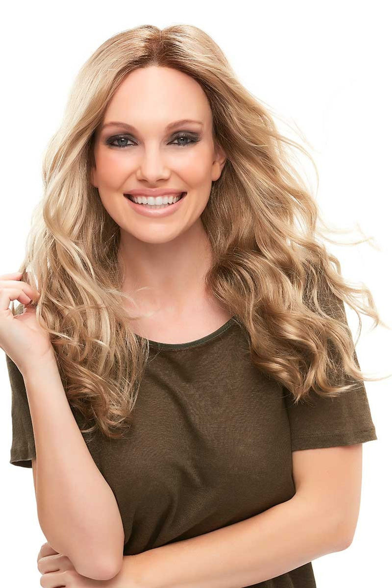 12FS8 Medium Natural Gold Blonde, Light Gold Blonde, Pale Natural Blonde Blend, Shaded with Dark Brown