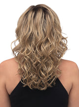 RH12/26RT4 | Light Brown with Chunky Golden Blonde Highlights and Dark Brown Roots